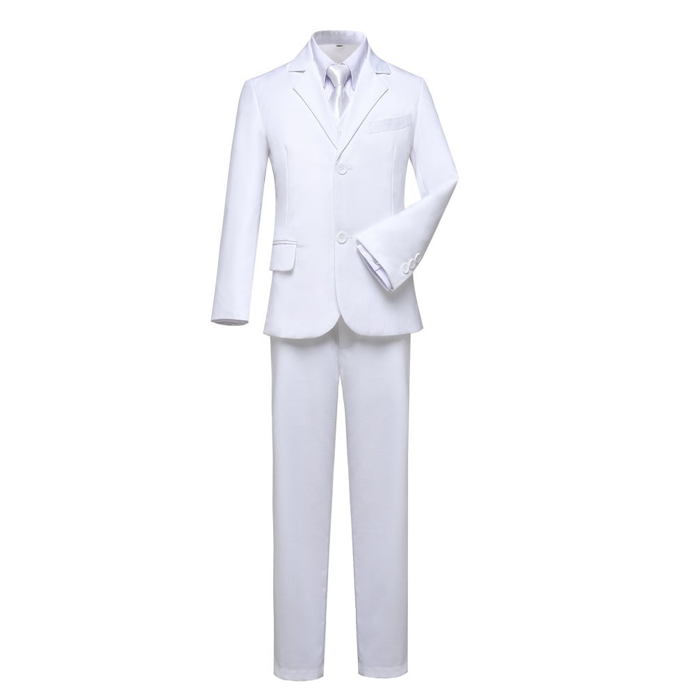 White Tuxedo 5 Piece Boys Suits Yuanlu