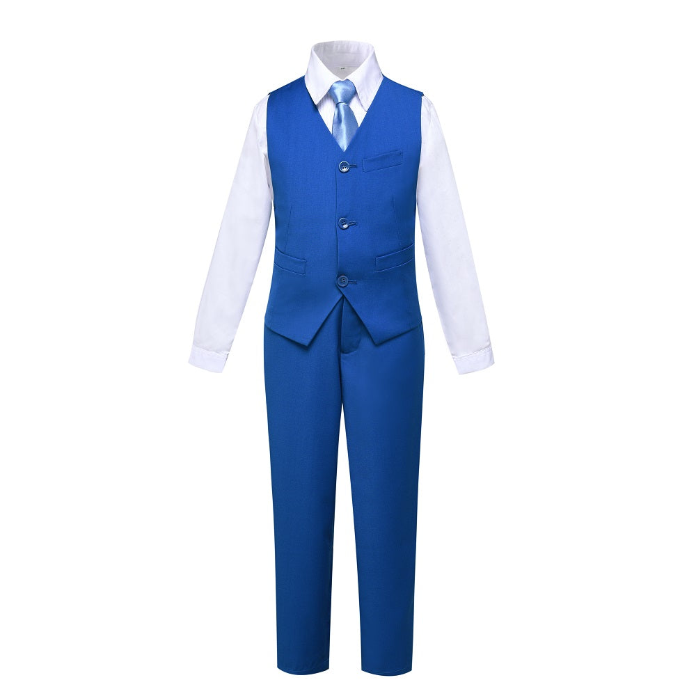 Royal Blue Formal Classic 5 Piece Kids Boys Suits Yuanlu