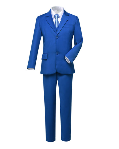 Royal Blue Formal Classic 5 Piece Kids Boys Suits Yuanlu