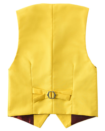 Yellow 4 Piece Boys' Formal Suit Set with Vest Pants Dress Shirt and Tie BS51 sailishahan