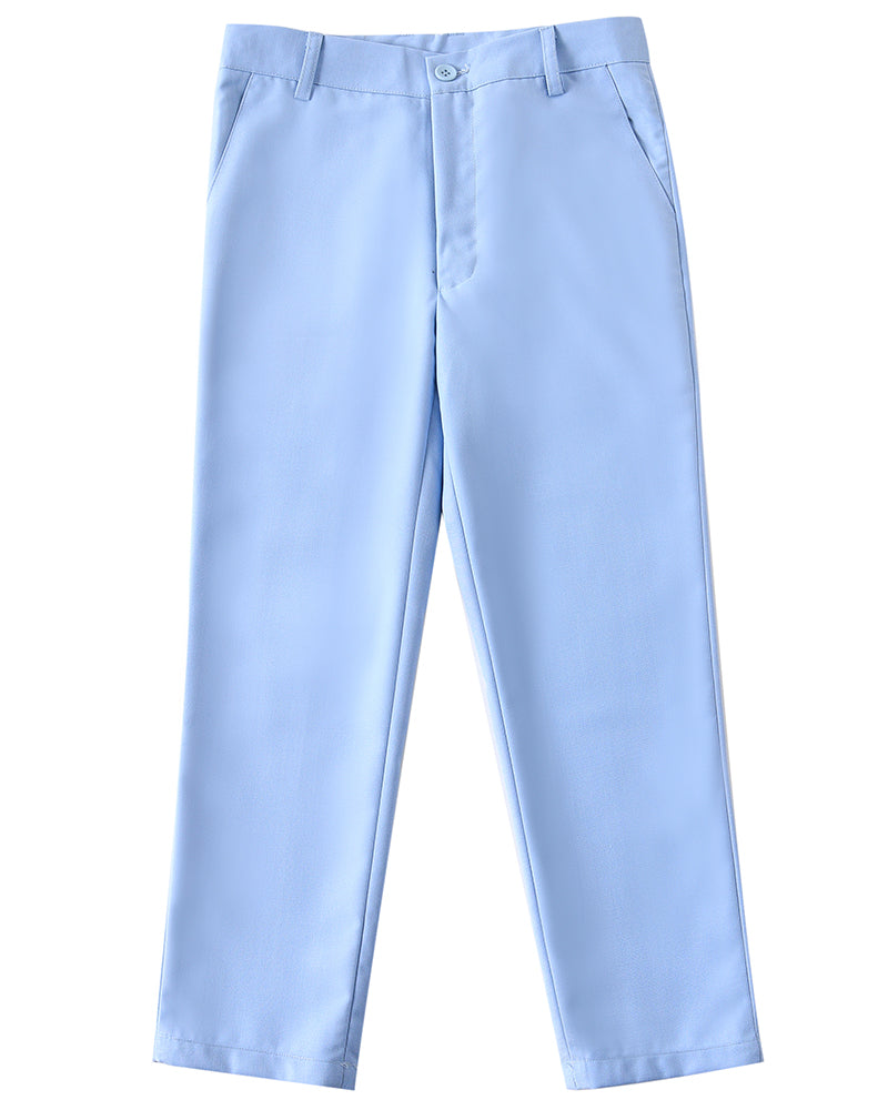 Light Blue 4 Piece Boys' Formal Suit Set with Vest Pants Dress Shirt and Tie BS42 sailishahan