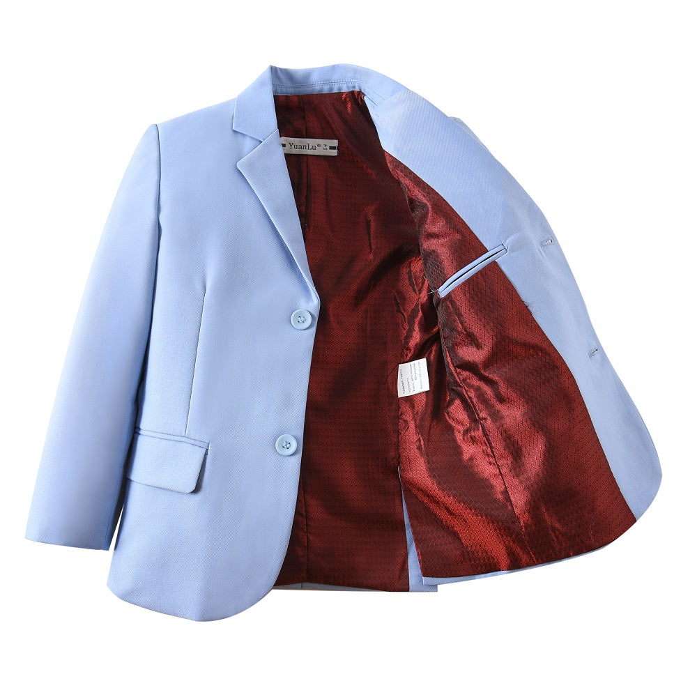 Light Blue Boys Formal Blazer, School Jacket Yuanlu