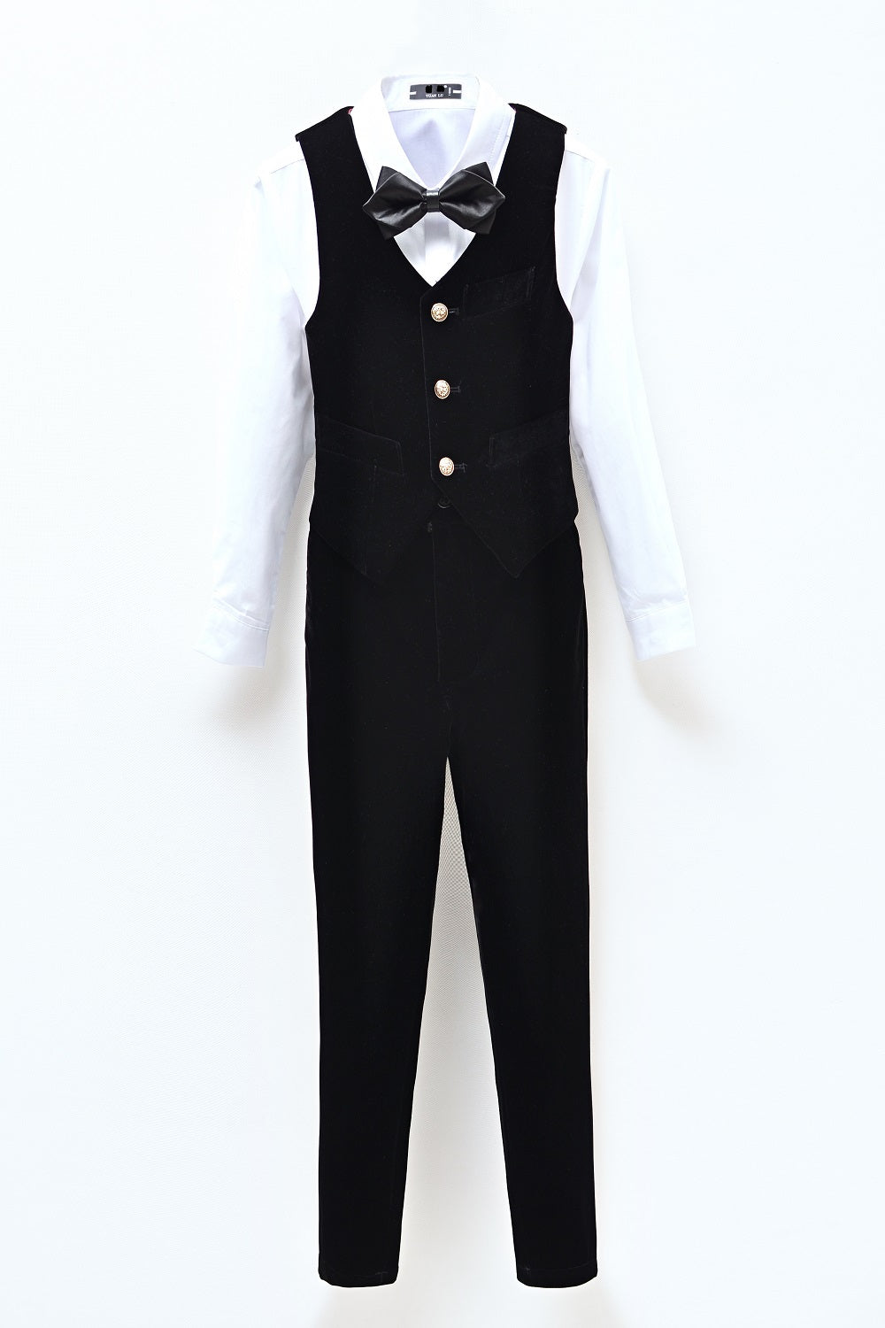 Black Velvet 2 Piece Kids Boys' Vest and Pants Dress Suits Set Yuanlu