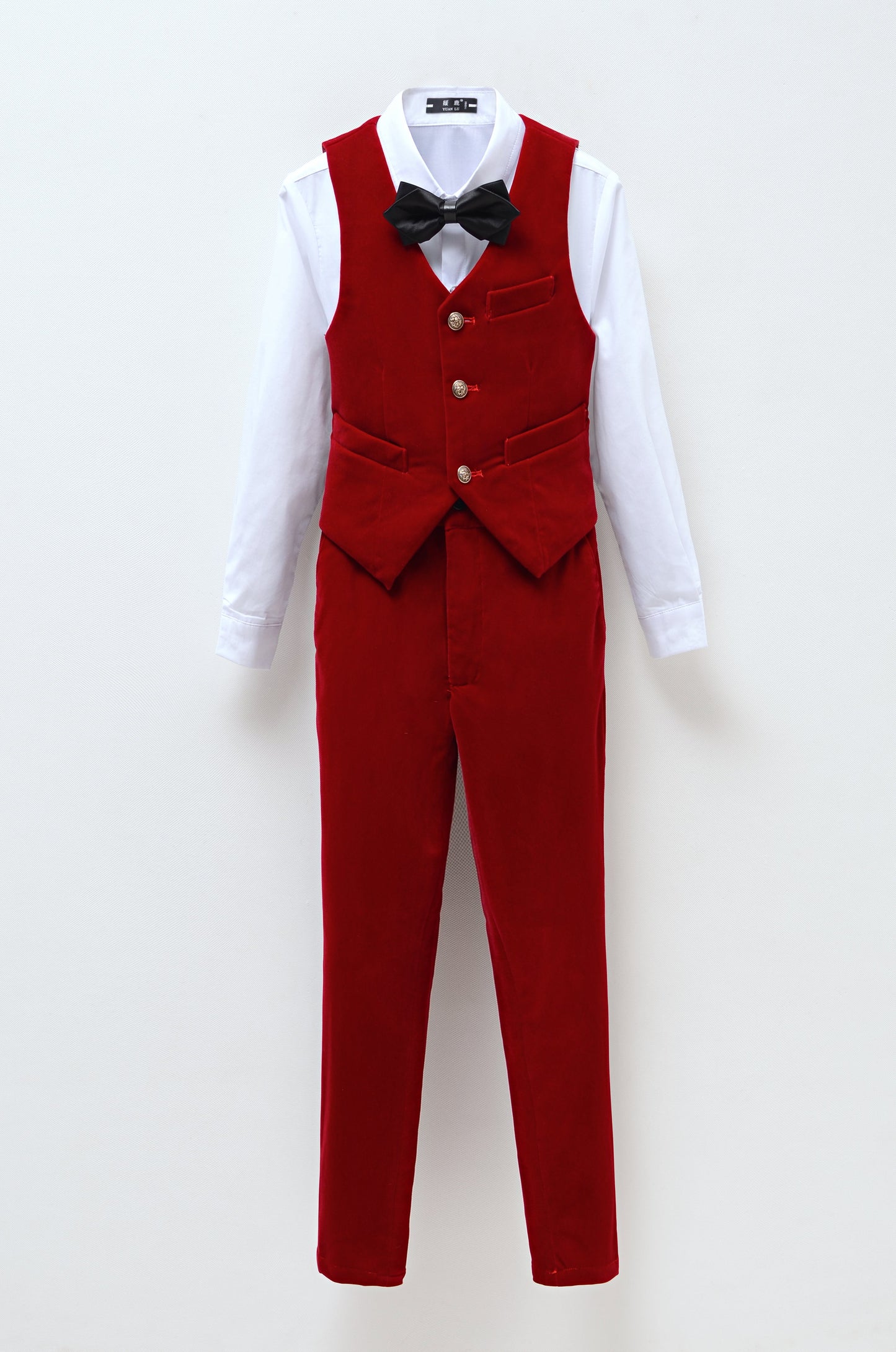 Red Velvet 5 Piece Boy's Formal Boys Suits Yuanlu