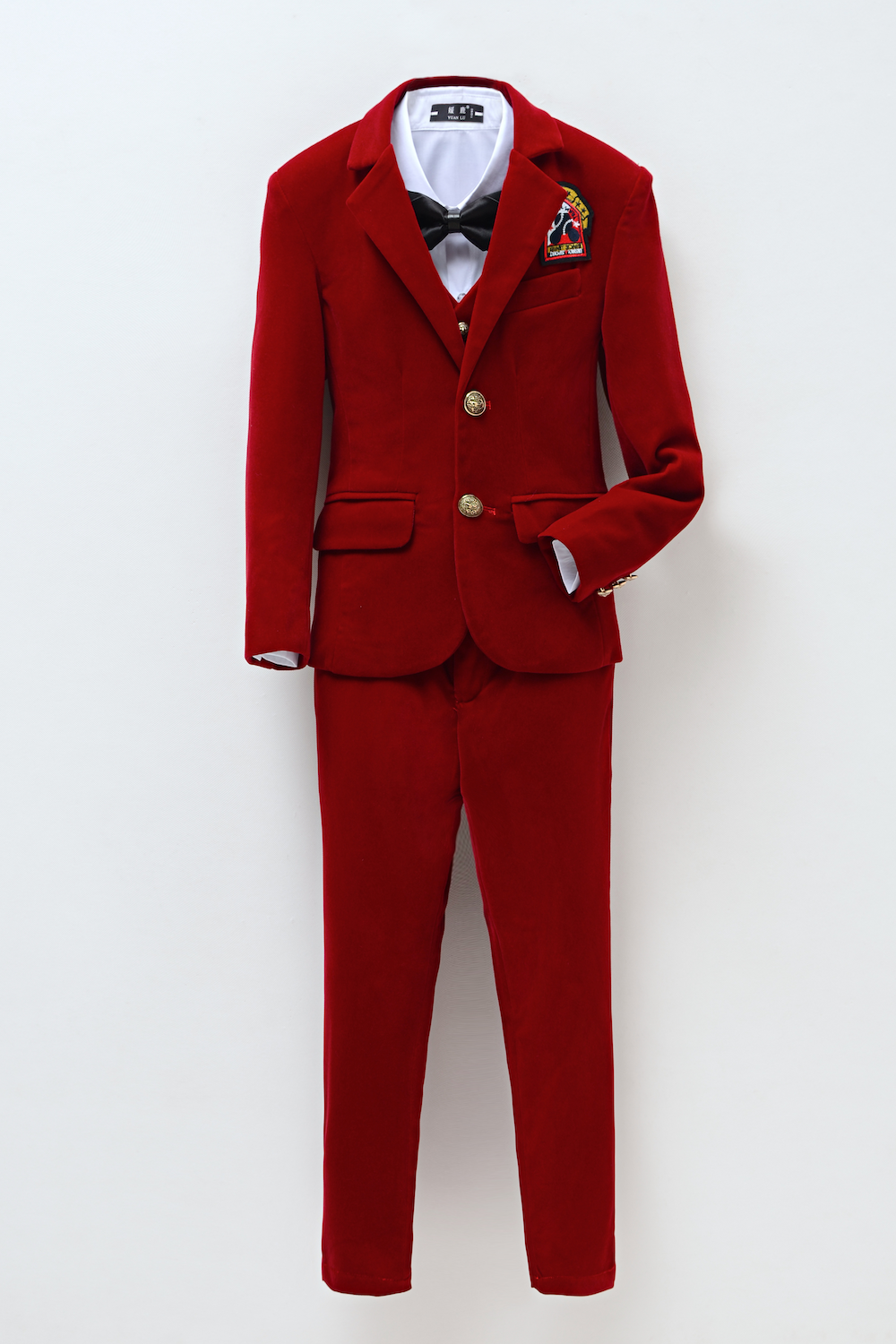 Red Velvet 5 Piece Boy's Formal Boys Suits Yuanlu