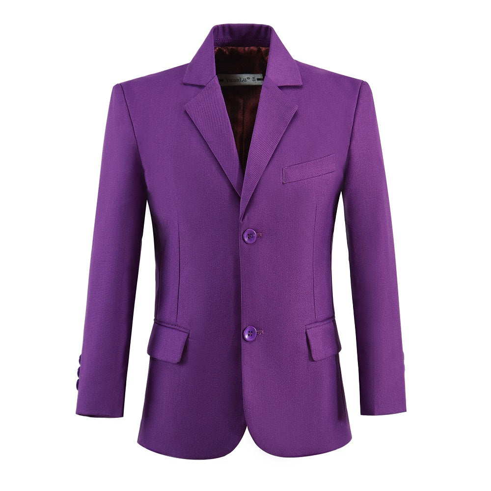 Purple Kid Boys Classic 5 Piece Boys Suits Yuanlu