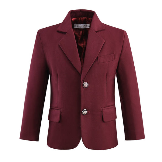 Burgundy Boys Formal Blazer, Popular School Jacket Yuanlu