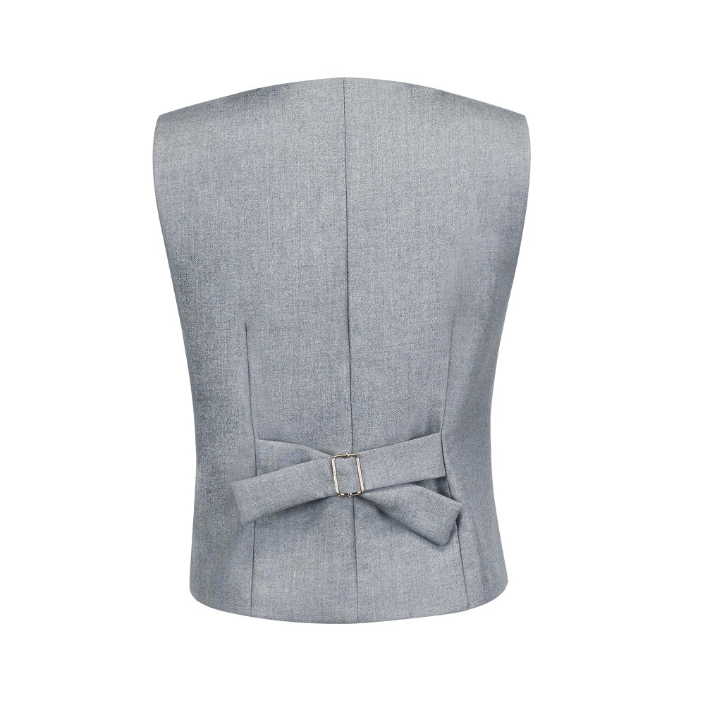 Light Gray 3 Buttons Boys Girls Fully Lined Formal Suit Vest Yuanlu