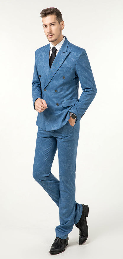 Dusty Blue Formal Party Business Banquet 5 Piece Men Suits Online MS013 sailishahan