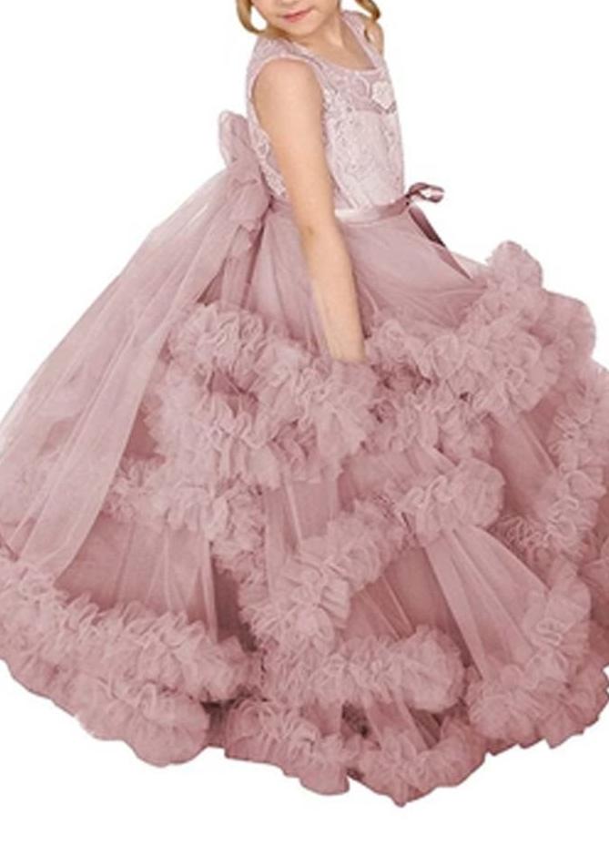 Flower Girl Dresses for Wedding Lace Puffy Pleated Tulle Pageant Princess Gown FLC00429 (MORE COLORS) Lycody