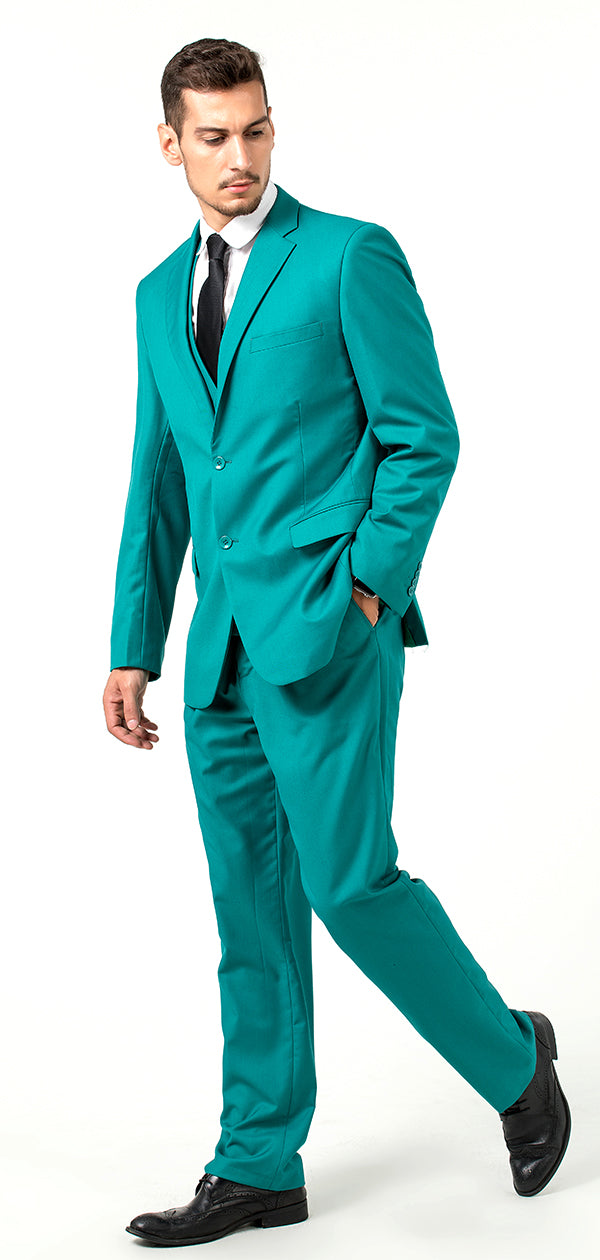 Green Tuxedos Notch Lapel Party Banquet Formal 3 Piece Men Suits Yuanlu