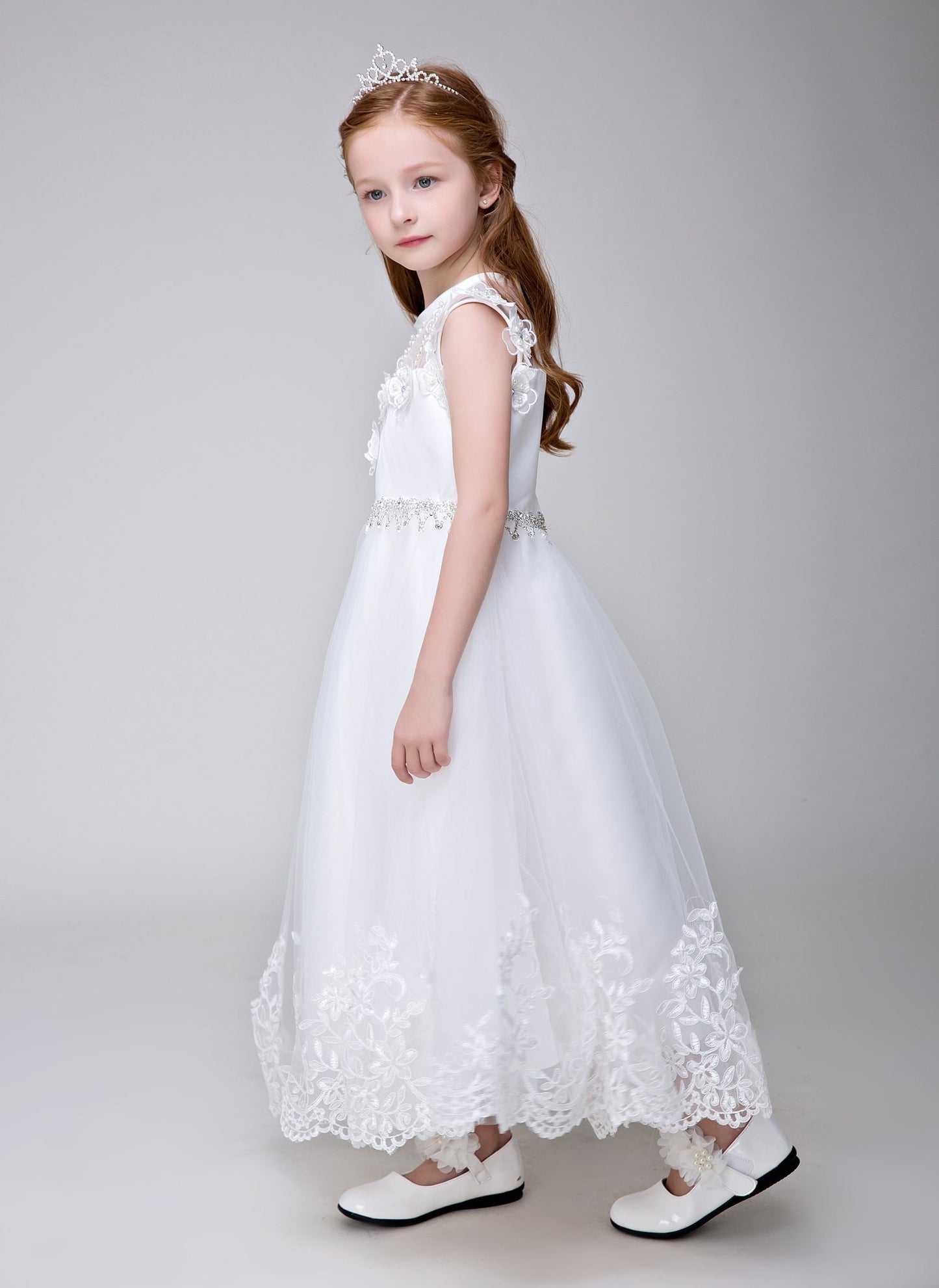 Applique Party Gown Flower Girl Long Dress for Wedding - Lycody