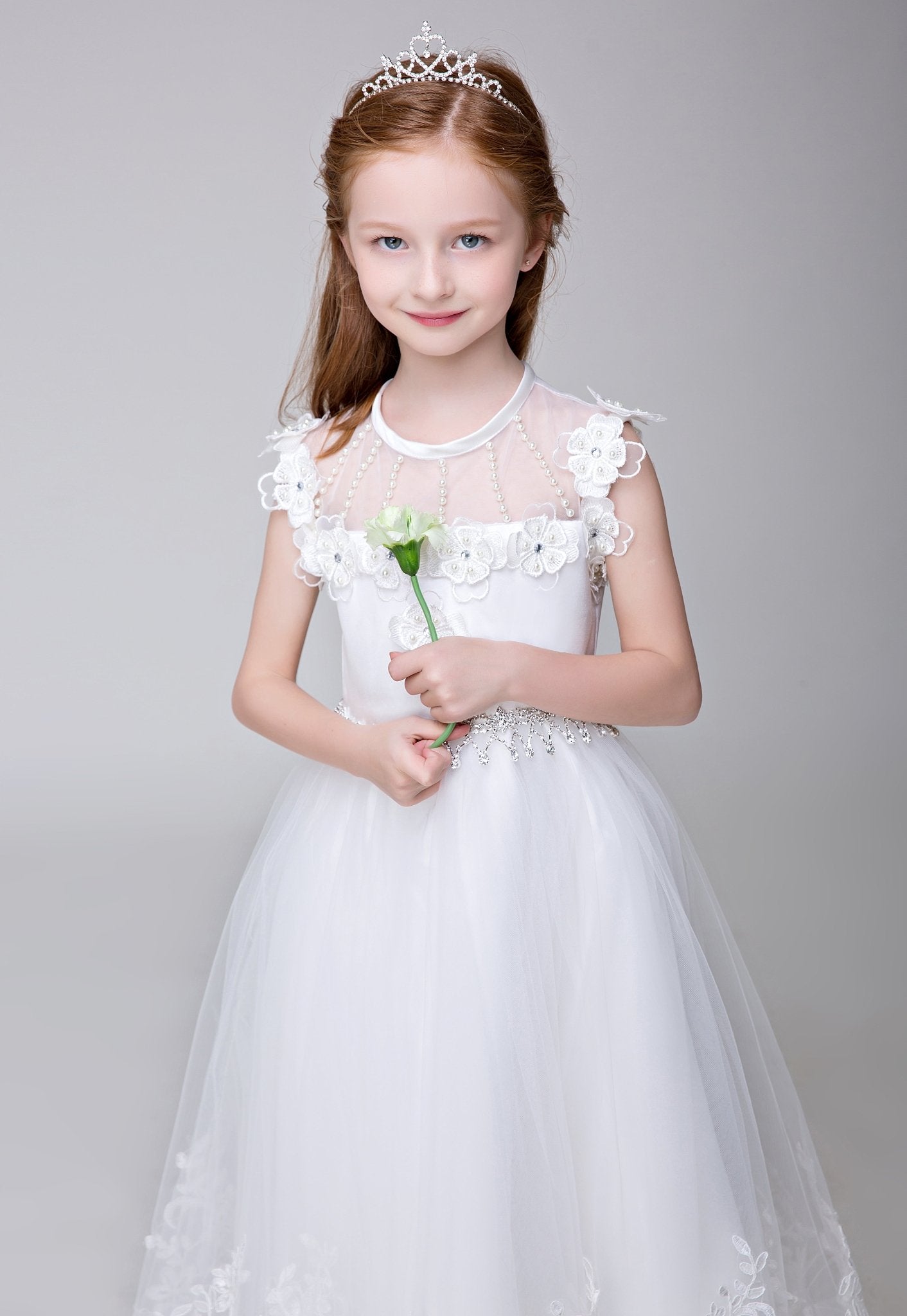 Applique Party Gown Flower Girl Long Dress for Wedding - Lycody