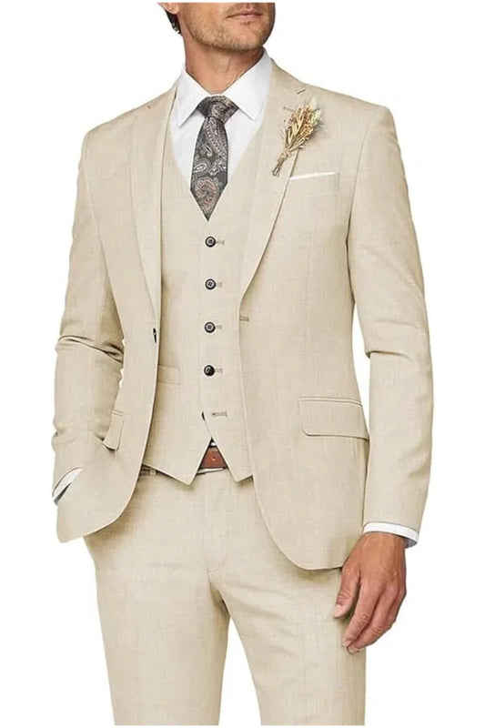 Formal Business Wedding Groom Prom Party 3 Piece Mens Suit