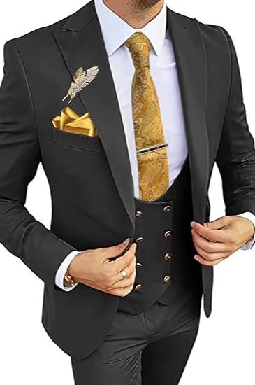 Men's Suits 3 Piece Slim Fit Suits for Men Double Breasted Suit Men Business Wedding Prom Tuxedo Suit - Lycody