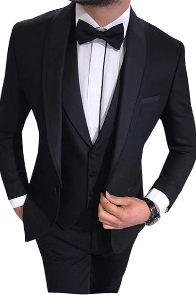 Men Suits Slim Fit 3 Pieces Wedding Formal Business Tuxedos One Button Lycody