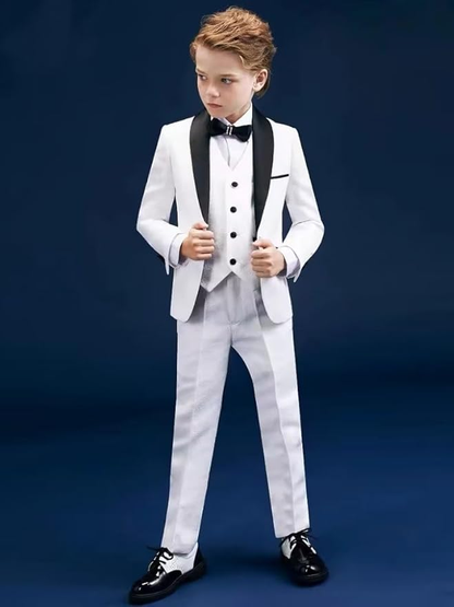 Boys Tuxedo Suit Slim Fit 3 Pieces Kids Tuxedo Suit Boys Formal Wedding Suit Blazer Vest Pants My Store