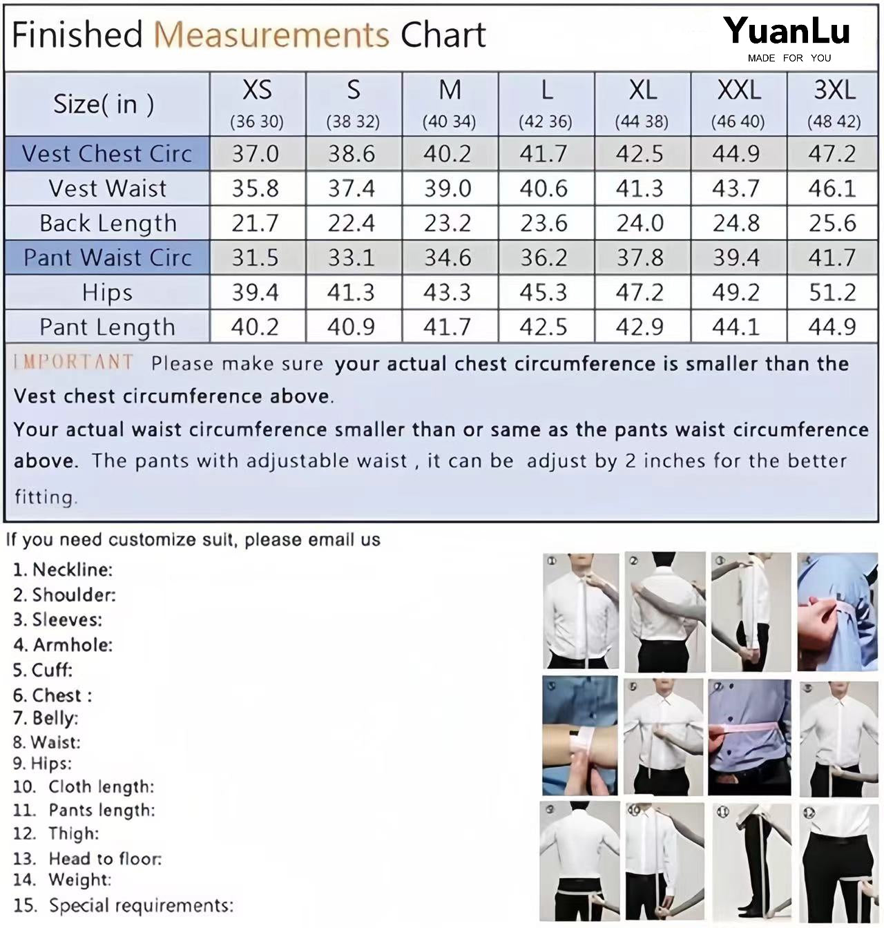 White Men's Suits 2 Pieces Vest+Pants Set V-Neck Slim Fit Casual Waistcoat Suit Yuanlu