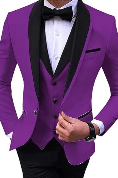 Men Suits Slim Fit 3 Pieces Wedding Formal Business Tuxedos One Button Lycody