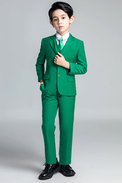 Green Kid Boys Classic 5 Piece Boys Suits Yuanlu