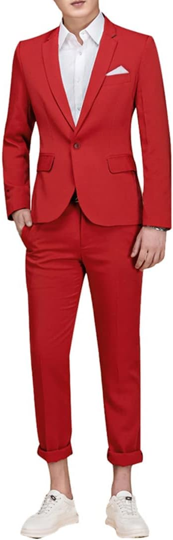 Single-Breasted One Button Center 2 Pieces Men's Suit Yuanlu