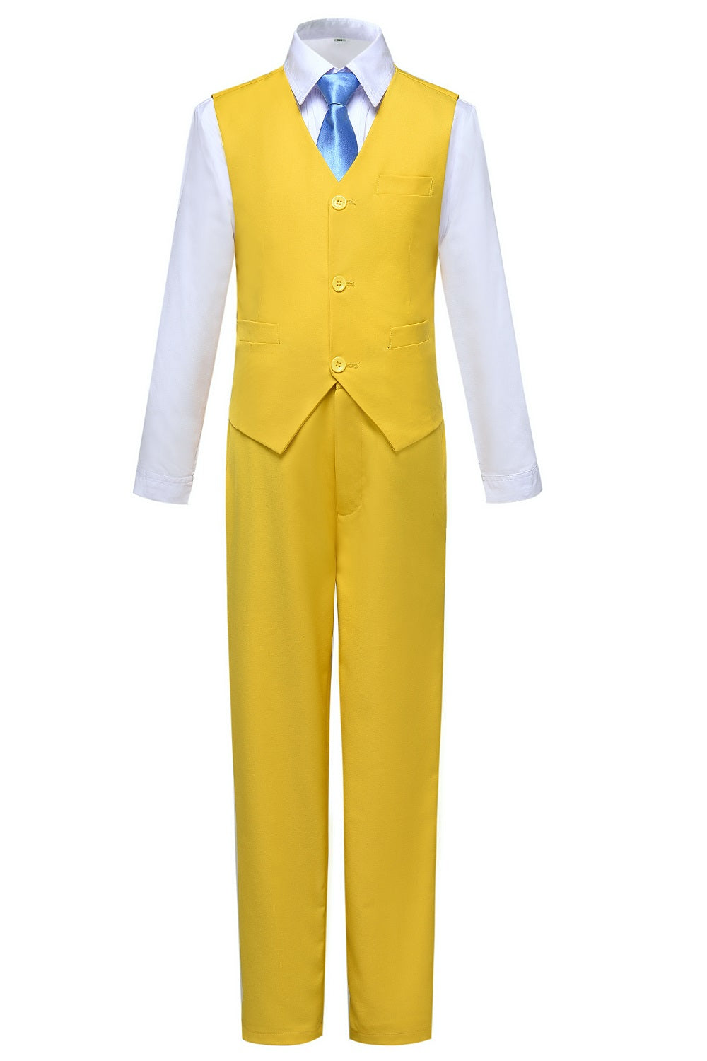 Yellow 2 Piece Kids Boys' Vest and Pants Dress Suits Set Yuanlu