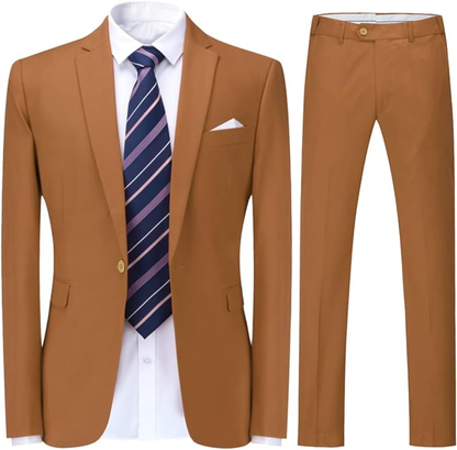 Single-Breasted One Button Center 2 Pieces Men's Suit Yuanlu