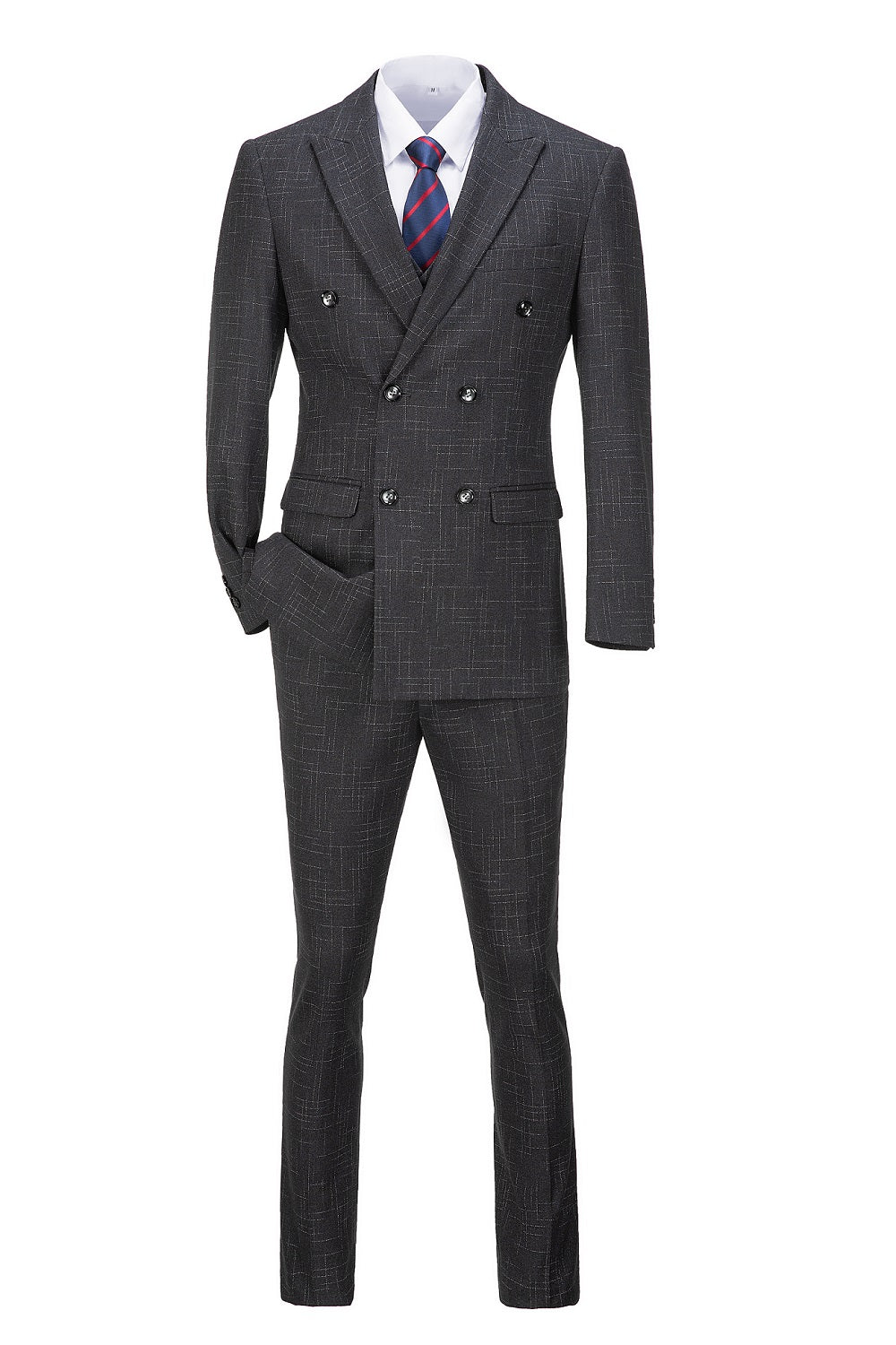 Plaid Men's 3 Piece Slim Fit Suit Set (MORE COLORS+) Yuanlu