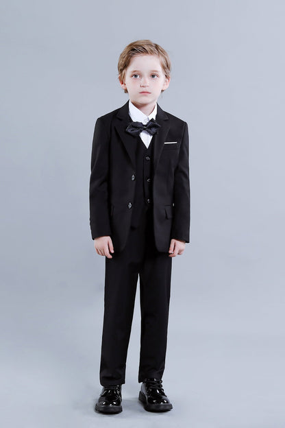 Black Formal Tuxedo 5 Piece Boys Suits Yuanlu