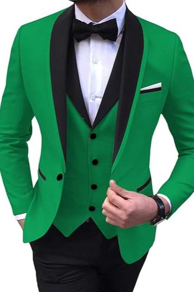 Men Suits Slim Fit 3 Pieces Wedding Formal Business Tuxedos One Button Lycody