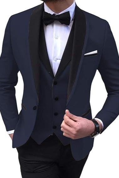 Men Suits Slim Fit 3 Pieces Wedding Formal Business Tuxedos One Button Lycody