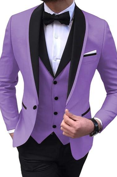 Men Suits Slim Fit 3 Pieces Wedding Formal Business Tuxedos One Button Lycody